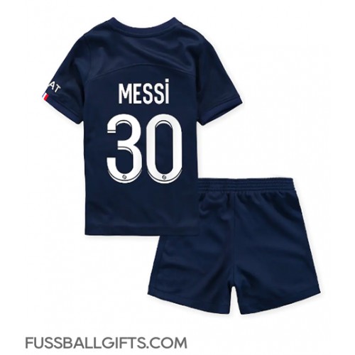 Paris Saint-Germain Lionel Messi #30 Fußballbekleidung Heimtrikot Kinder 2022-23 Kurzarm (+ kurze hosen)
